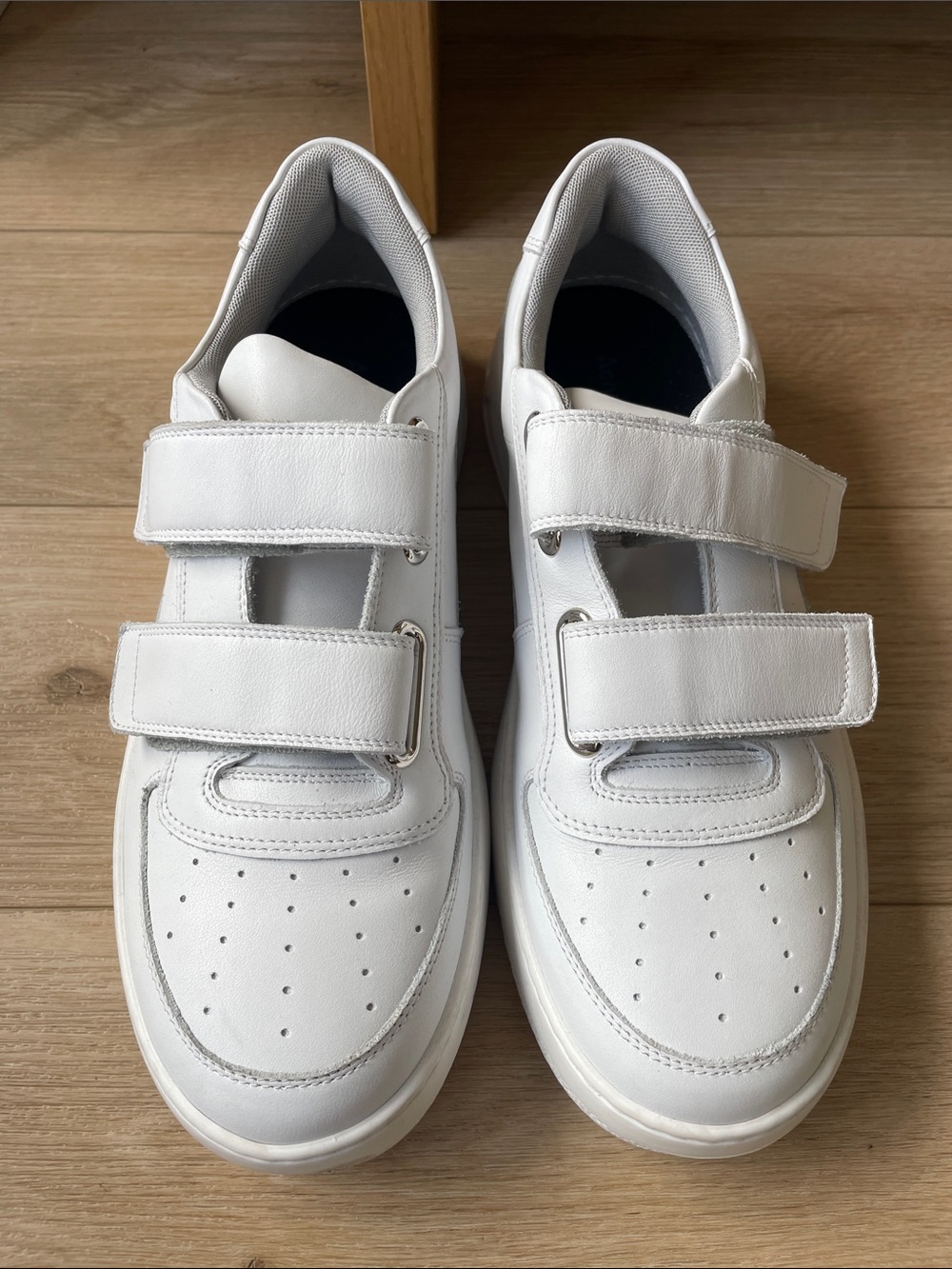 NWOT Acne Studios White Leather Velcro Sneakers
